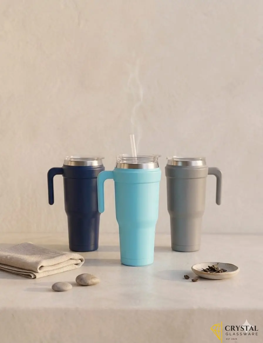  Hydraflow Capri 40oz stainless steel tumblers featuring vacuum insulation 